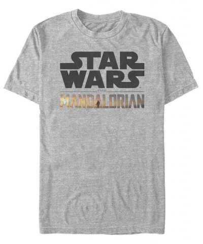 Star Wars The Mandalorian Show Logo Stack Short Sleeve Men's T-shirt Gray $20.29 T-Shirts