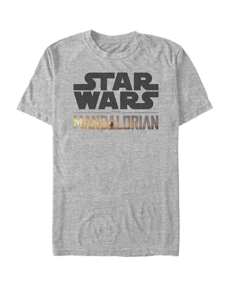 Star Wars The Mandalorian Show Logo Stack Short Sleeve Men's T-shirt Gray $20.29 T-Shirts