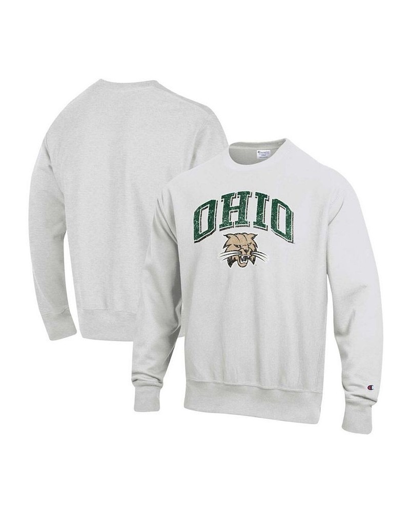 Men's Gray Ohio Bobcats Arch Over Logo Reverse Weave Pullover Sweatshirt $38.25 Sweatshirt