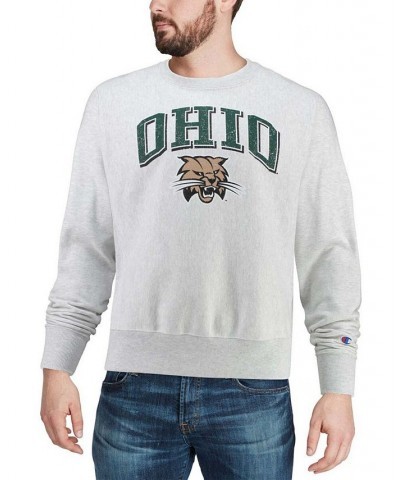 Men's Gray Ohio Bobcats Arch Over Logo Reverse Weave Pullover Sweatshirt $38.25 Sweatshirt