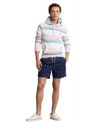 Men's RL Striped Fleece Hoodie Pink $85.44 Sweatshirt