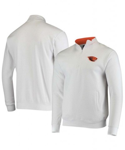 Men's White Oregon State Beavers Tortugas Logo Quarter-Zip Jacket $32.99 Sweatshirt