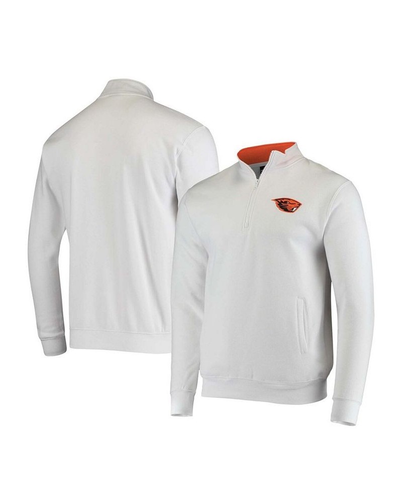 Men's White Oregon State Beavers Tortugas Logo Quarter-Zip Jacket $32.99 Sweatshirt