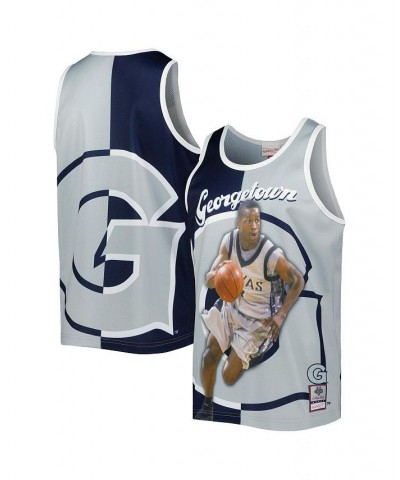 Men's Allen Iverson Navy, Gray Georgetown Hoyas Sublimated Player Tank Top $46.55 T-Shirts