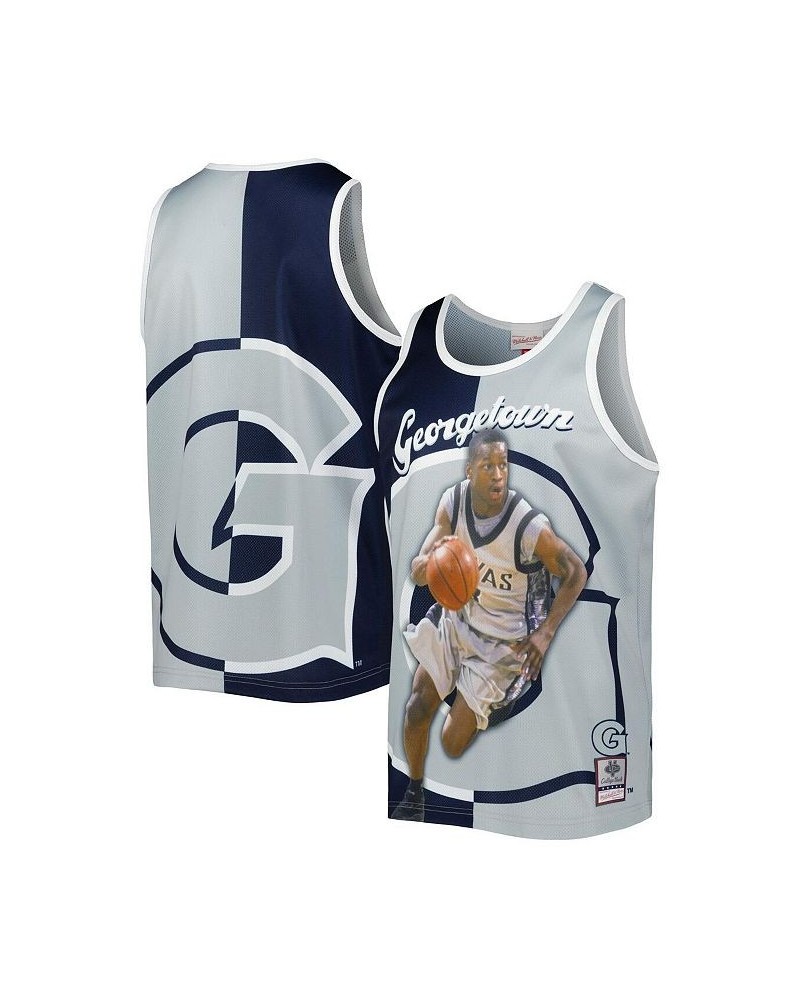 Men's Allen Iverson Navy, Gray Georgetown Hoyas Sublimated Player Tank Top $46.55 T-Shirts