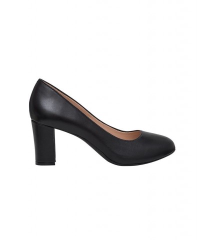 Women's Riley Block Heel Round Toe Dress Pumps Black $54.50 Shoes