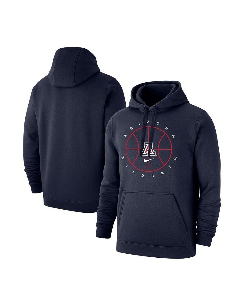 Men's Navy Arizona Wildcats Basketball Icon Club Fleece Pullover Hoodie $45.04 Sweatshirt