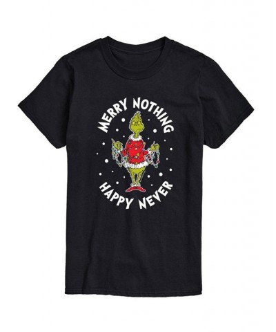 Men's Dr. Seuss The Grinch Happy Whatever Graphic T-shirt Black $17.50 T-Shirts