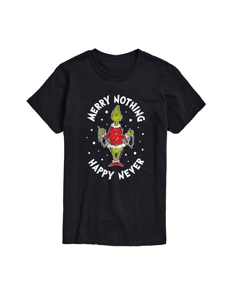 Men's Dr. Seuss The Grinch Happy Whatever Graphic T-shirt Black $17.50 T-Shirts