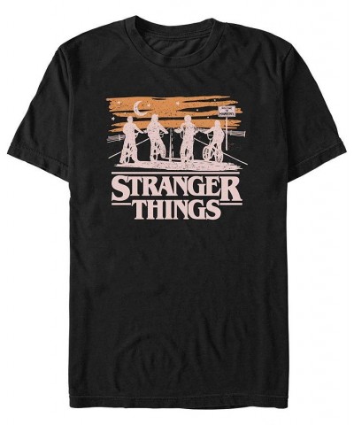 Stranger Things Men's Night Silhouettes Short Sleeve T-Shirt Black $20.99 T-Shirts