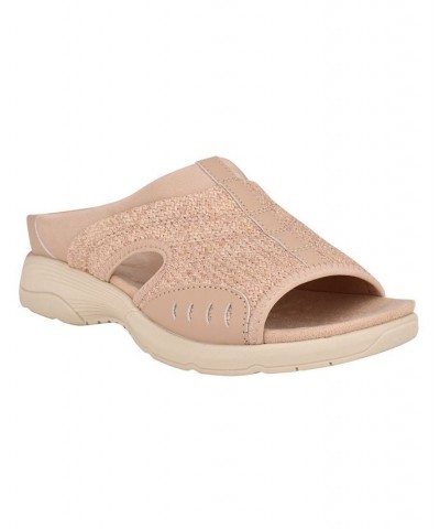 Women's Traciee Square Toe Casual Slide Sandals Tan/Beige $41.25 Shoes