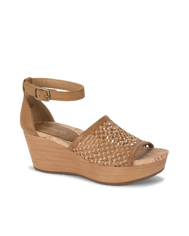 Women's Marta Wedge Sandal Brown $49.40 Shoes