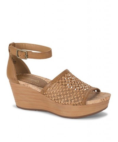 Women's Marta Wedge Sandal Brown $49.40 Shoes