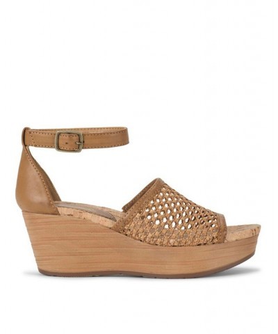 Women's Marta Wedge Sandal Brown $49.40 Shoes