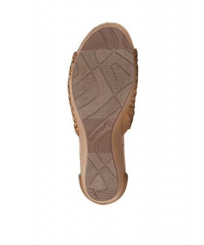 Women's Marta Wedge Sandal Brown $49.40 Shoes