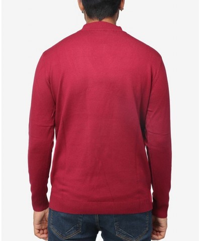 Men's Basic Mock Neck Midweight Pullover Sweater Dark Burgundy $35.10 Sweaters