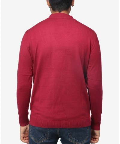 Men's Basic Mock Neck Midweight Pullover Sweater Dark Burgundy $35.10 Sweaters