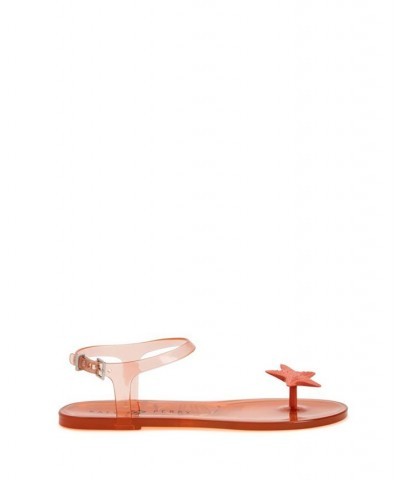 Women's Iconic Geli Toe Post Flat Sandals Star Fish Fiery Orange $31.74 Shoes