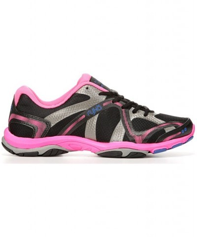 Women's Influence Training Sneakers Black/Pink Mesh/Faux Leather $48.40 Shoes