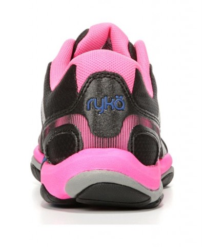 Women's Influence Training Sneakers Black/Pink Mesh/Faux Leather $48.40 Shoes