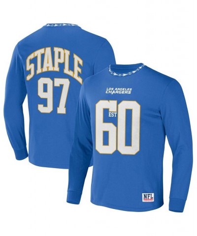 Men's NFL X Staple Blue Los Angeles Chargers Core Long Sleeve Jersey Style T-shirt $21.15 T-Shirts