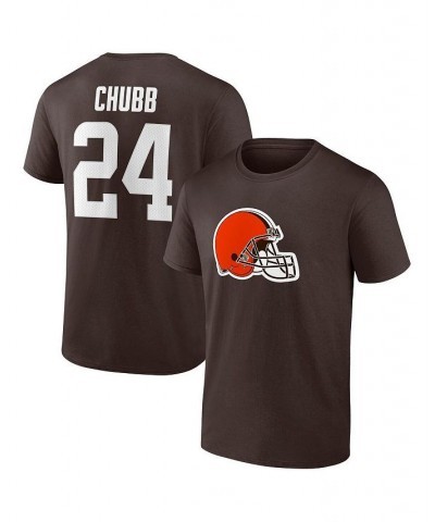 Men's Branded Nick Chubb Brown Cleveland Browns Player Icon Name and Number T-shirt $25.64 T-Shirts