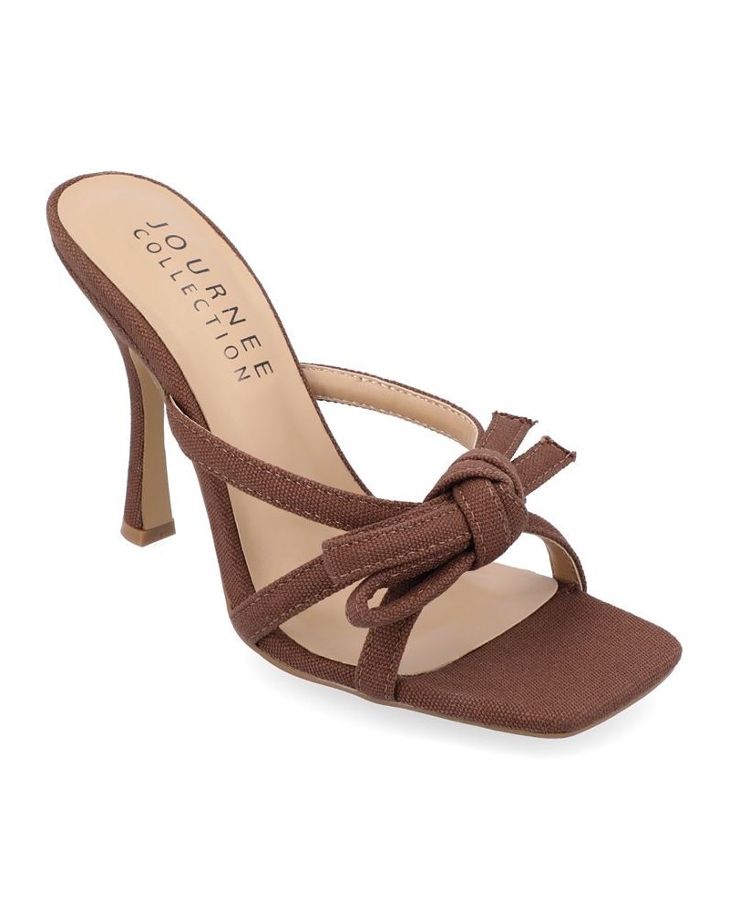 Women's Cilicia Stiletto Sandal Brown $49.39 Shoes