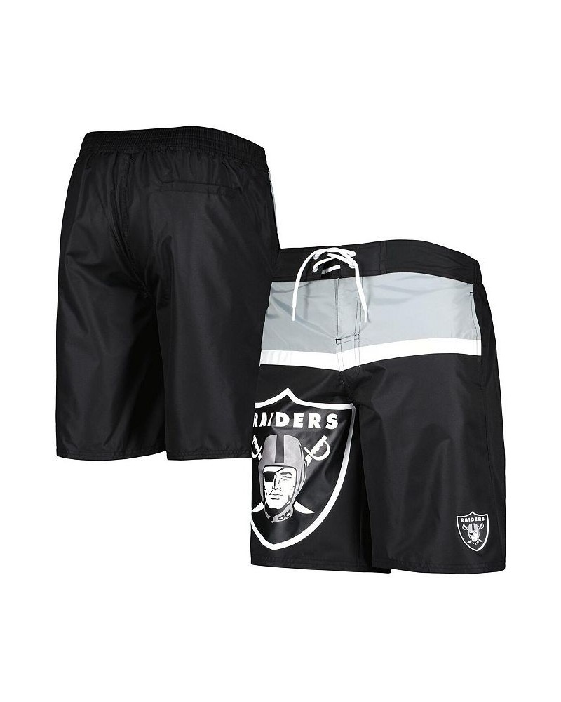 Men's Black Las Vegas Raiders Sea Wind Swim Trunks $24.99 Swimsuits