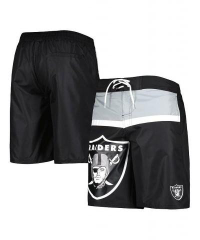 Men's Black Las Vegas Raiders Sea Wind Swim Trunks $24.99 Swimsuits