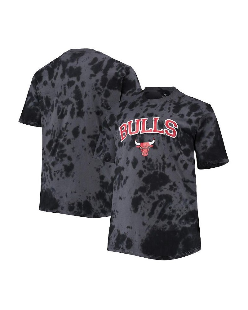 Men's Black Chicago Bulls Big and Tall Marble Dye Tonal Performance T-shirt $23.04 T-Shirts