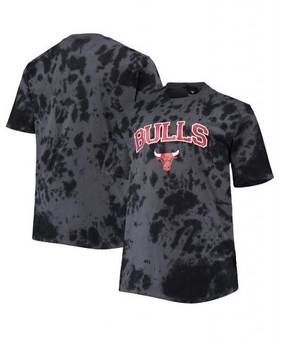 Men's Black Chicago Bulls Big and Tall Marble Dye Tonal Performance T-shirt $23.04 T-Shirts