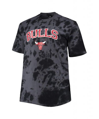 Men's Black Chicago Bulls Big and Tall Marble Dye Tonal Performance T-shirt $23.04 T-Shirts