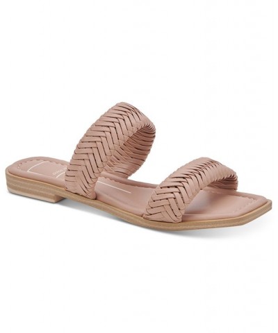 Women's Inya Strappy Woven Slide Sandals Brown $33.00 Shoes