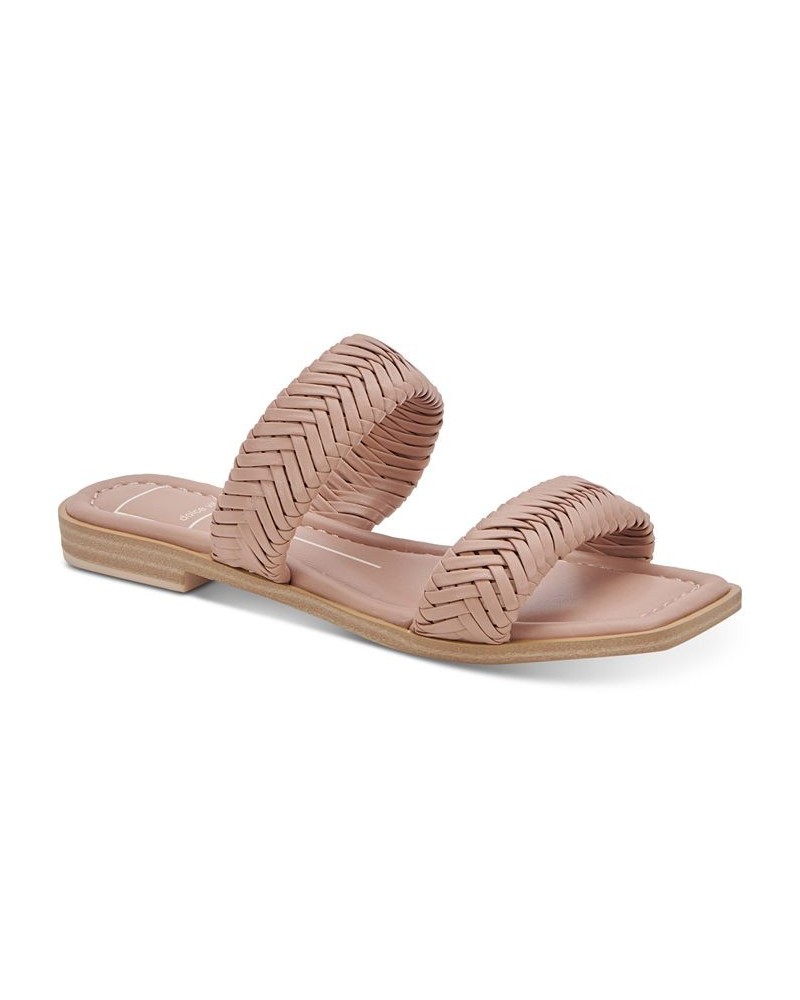 Women's Inya Strappy Woven Slide Sandals Brown $33.00 Shoes