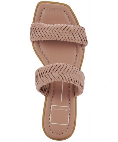 Women's Inya Strappy Woven Slide Sandals Brown $33.00 Shoes