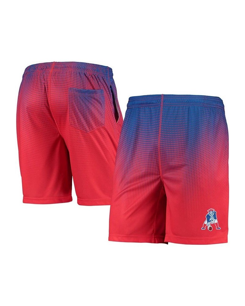 Men's Royal and Red New England Patriots Historic Logo Pixel Gradient Training Shorts $22.87 Shorts