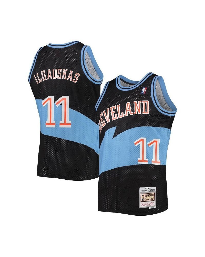 Men's Zydrunas Ilgauskas Black Cleveland Cavaliers 1997-98 Hardwood Classics Swingman Jersey $46.40 Jersey