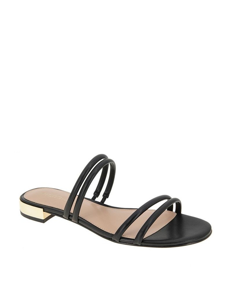 Women's Dexti Slip-on Flat Sandal Black $46.28 Shoes