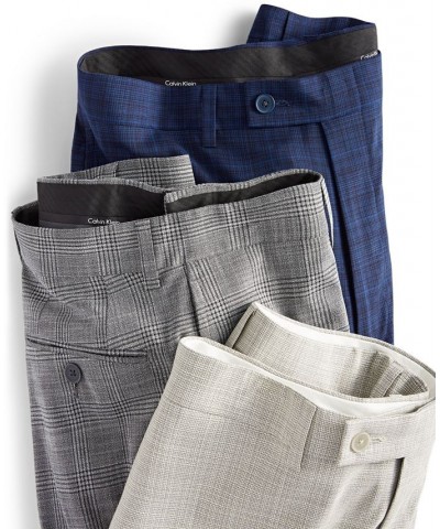 Men's Slim-Fit Grey Plaid Dress Pants Tan/Beige $25.49 Pants