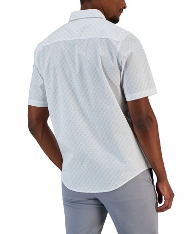 Men's Above Classic-Fit Stretch Geo-Print Button-Down Shirt White $17.09 Shirts