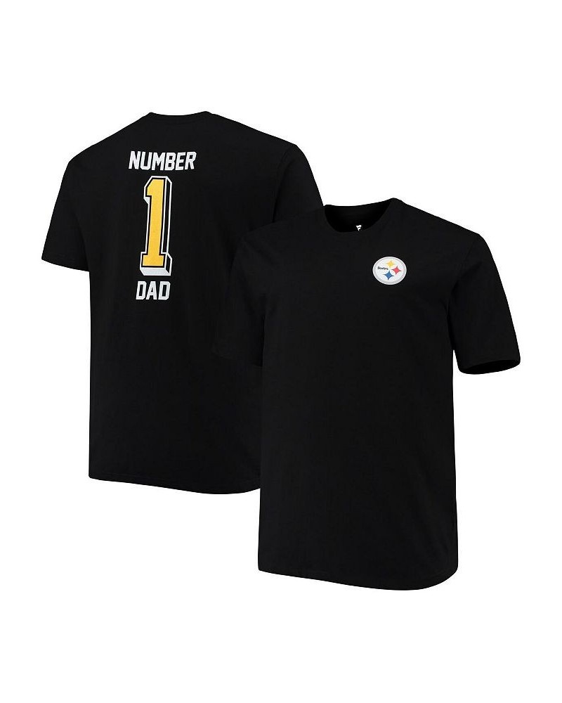 Men's Branded Black Pittsburgh Steelers Big and Tall 1 Dad 2-Hit T-shirt $25.36 T-Shirts