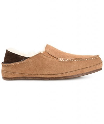 Men's Solace Fold-down Heel Moccasin Slippers Tan/Beige $38.28 Shoes