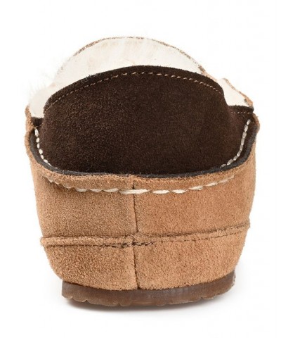 Men's Solace Fold-down Heel Moccasin Slippers Tan/Beige $38.28 Shoes