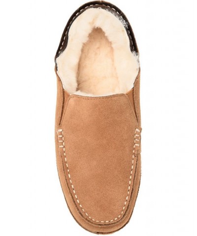 Men's Solace Fold-down Heel Moccasin Slippers Tan/Beige $38.28 Shoes