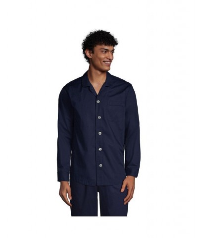 Men's Poplin Pajama Shirt Mariner blue stripe $35.37 Pajama