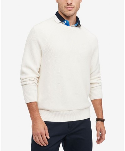 Men's Jimmy Pique Textured Crewneck Sweater White $24.37 Sweaters