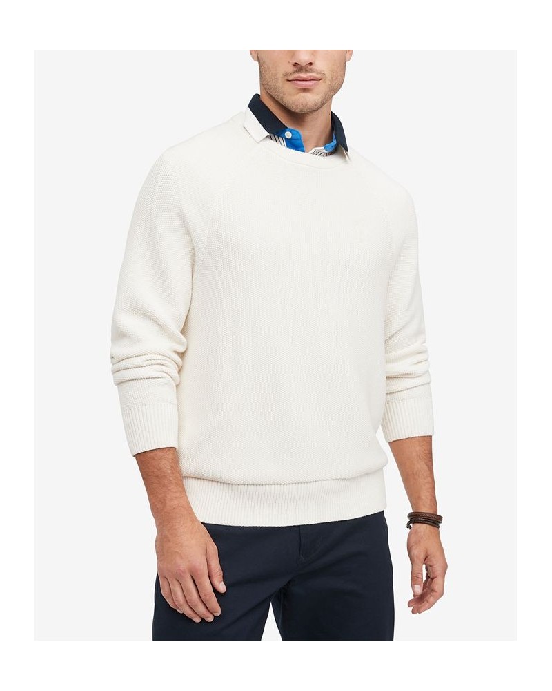 Men's Jimmy Pique Textured Crewneck Sweater White $24.37 Sweaters