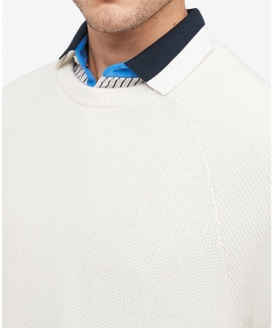 Men's Jimmy Pique Textured Crewneck Sweater White $24.37 Sweaters