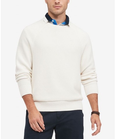 Men's Jimmy Pique Textured Crewneck Sweater White $24.37 Sweaters