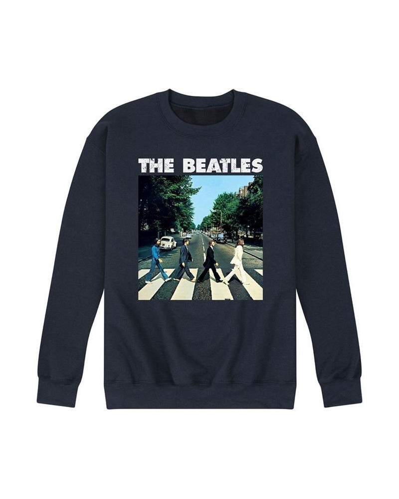 Men's The Beatles Abbey Road Image Fleece Sweatshirt Blue $30.24 Sweatshirt